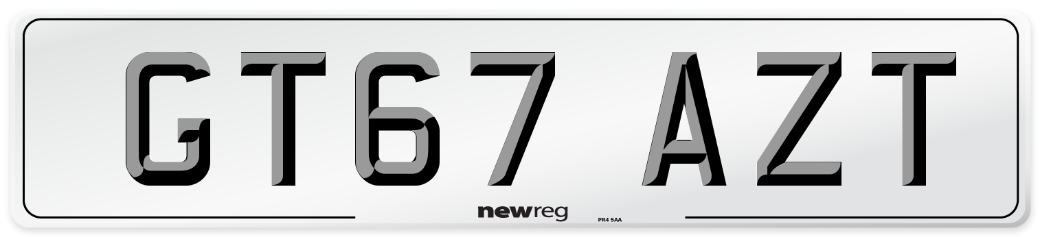 GT67 AZT Number Plate from New Reg